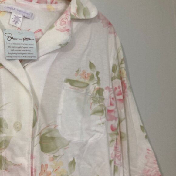 New with Tags Carole Hochman Women Size M Sleep Shirt White 100% Supima Cotton - Picture 7 of 13